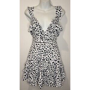 Forever 21 Cheetah/Leopard Print Ruffle Mini Dress Size S Small EUC!!